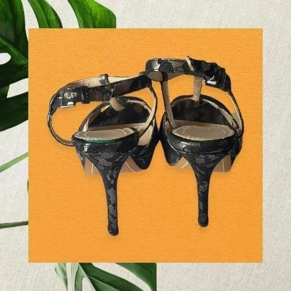 -Charles by Charles David lace high heel size 8 blk/silver color - Picture 2 of 9